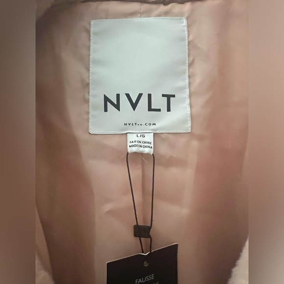 NEW NVLT Anthropologie Teddy Blush Pink Faux Fur Vegan Plush Puffer Jacket Coat - Picture 3 of 6